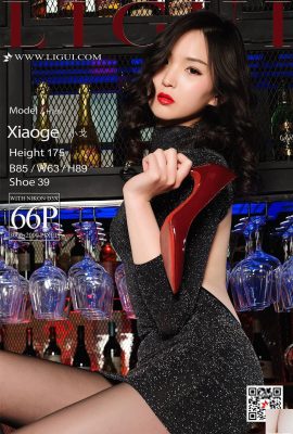 (Ligui Ligui Internet Beauty) 20180421 Người mẫu Chân đẹp trong đôi tất đen trong quán bar của Xiao Ge (67P)