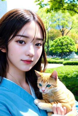 Thế hệ AI~NATSUNE_AI-Cô gái và chú mèo