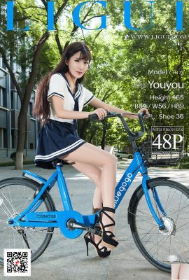 (Ligui Ligui Internet Beauty) 20171207 Người mẫu Xe đạp Xiaoxiao Chân đẹp