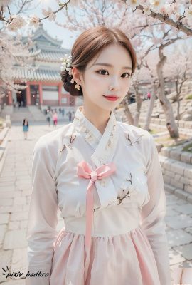 Minh họa Aaliyah AI-171 Cô gái mặc Hanbok