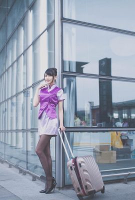 (Người mẫu ảnh) Người mẫu Đài Loan-Tsai Yixin mặc trang phục tiếp viên chụp ảnh ngoài trời (42P)