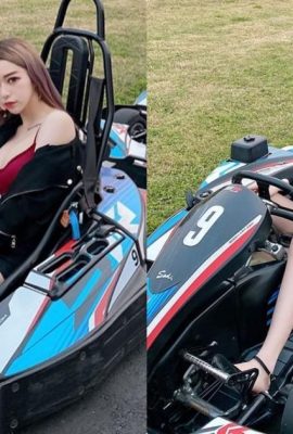 Cô gái ngực khủng siêu nóng bỏng “Olivia Lin Yi” mặc quần nóng bỏng và lái xe go-kart tại đường đua (15P)