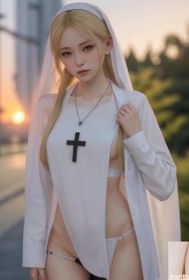 Nun vào lúc hoàng hôn