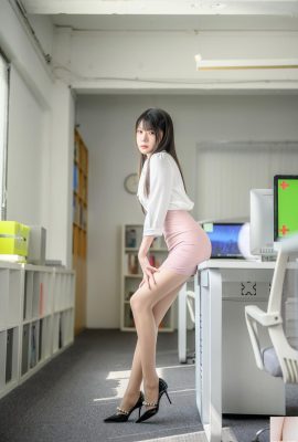 Vanilla Meow Lulu – No.056 Build Lu, làm việc Váy màu hồng và trắng (40p)