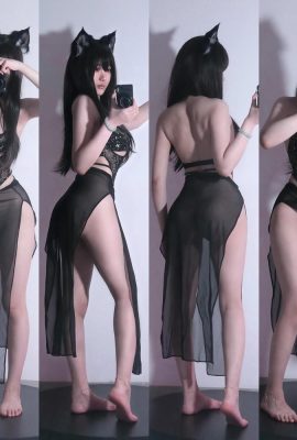 (Bộ sưu tập trực tuyến) Takahashi Chirin – bộ ba rồng ma thuật mới nhất + áo khoác đen + gạc đen rỗng vui nhộn (100P)